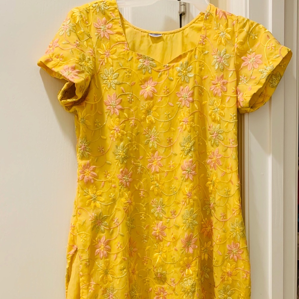 SOLD Yellow embroidered Kurta
